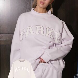 PARKE Varsity Mockneck Lilac + White L/XL
